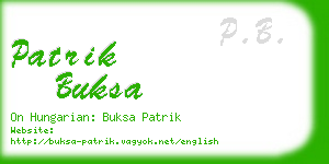 patrik buksa business card
